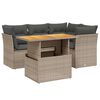 vidaXL 5-tlg. Garten-Sofagarnitur mit Kissen Grau Poly Rattan