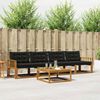 vidaXL Outdoor-Sofagarnitur mit Kissen 5 pcs Nat&uuml;rlich und Schwarz