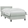 vidaXL Boxspringbett mit Matratze Hellgrau 80x220 cm Samt