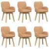 vidaXL Drehstuhl Esszimmer 6 pcs Boucl&eacute; Beige 54 x 58 x 87 cm