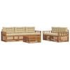 vidaXL Outdoor-Sofagarnitur mit Kissen 6 pcs Natur und Beige