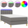 vidaXL Boxspringbett mit Matratze & LED Dunkelgrau 80x200 cm Stoff