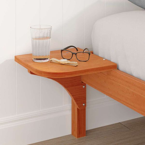 vidaXL Bettrahmen Wachsbraun 135 x 190 cm Massives Kiefernholz