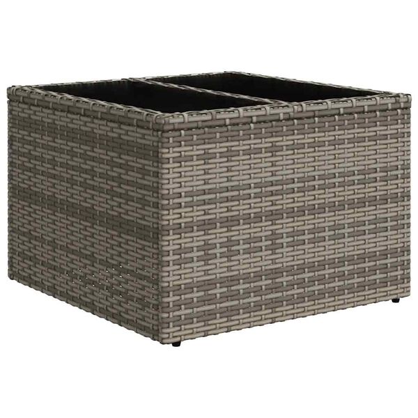 vidaXL 11-teiliges Gartensofa-Set mit Kissen, grau, Polyrattan