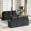vidaXL Gartensofa-set mit Kissen 7 pcs Schwarz Poly-Rattan