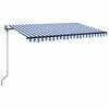 vidaXL Automatische Markise mit LED & Windsensor 400x350 Blau und Wei&szlig;