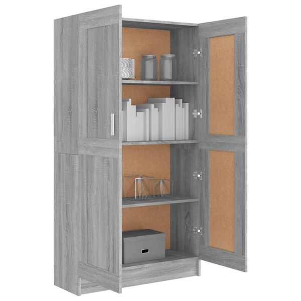 vidaXL B&uuml;cherschrank Grau Sonoma 82,5x30,5x150 cm Holzwerkstoff