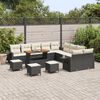 vidaXL Gartensofa-set 14 pcs Schwarz Poly-Rattan