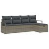 vidaXL Gartensofa-set 5 stk. Grau Poly-Rattan