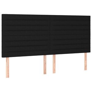 vidaXL Kopfteil Schwarz 180 x 5 x 118/128 cm Stoff