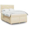 vidaXL Boxspringbett mit Matratze Creme 160x200 cm Stoff