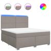 vidaXL Boxspringbett mit Matratze Taupe 180x200 cm Stoff