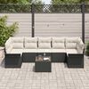vidaXL Gartensofa-set mit Kissen 8 pcs Schwarz und Creme Poly-Rattan