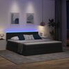 vidaXL Bett mit Stauraum und LED mit LED Schwarz 160 x 200 cm Stoff