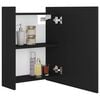 vidaXL Bad-Spiegelschrank Schwarz 62,5x20,5x64 cm Holzwerkstoff
