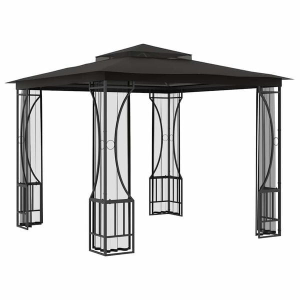 vidaXL Pavillon mit Netz 300x300x265 cm Anthrazit