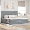 vidaXL Bett mit Stauraum und LED Hellgrau 200 x 200 cm Polyester