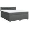 vidaXL Boxspringbett mit Matratze Dunkelgrau 200x200 cm Stoff