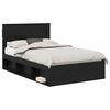 vidaXL Bettrahmen Schwarz Eichen-Optik 135 x 190 cm Holzwerkstoff