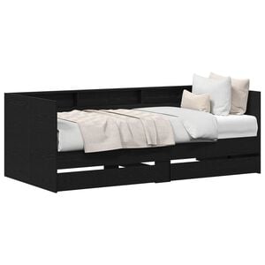 vidaXL Tagesbett Schwarz Eichen-Optik 100 x 200 cm Holzwerkstoff