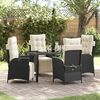 vidaXL Garten Essgruppe mit Kissen 5 pcs Schwarz Poly-Rattan