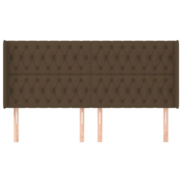 vidaXL Kopfteil mit Ohren Dunkelbraun 183x16x118/128 cm Stoff