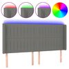 vidaXL LED Kopfteil Dunkelgrau 163x16x118/128 cm Stoff