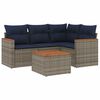 vidaXL 5-teiliges Gartensofa-Set mit Kissen, grau, Polyrattan