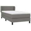 vidaXL Boxspringbett mit Matratze Dunkelgrau 80x200 cm Stoff