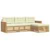 vidaXL Outdoor-Sofagarnitur 4 pcs Wei&szlig; und Creme