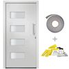 vidaXL Haust&uuml;r Aluminium und PVC Wei&szlig; 100x200 cm