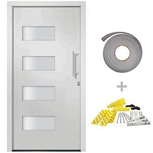 vidaXL Haust&uuml;r Aluminium und PVC Wei&szlig; 100x200 cm