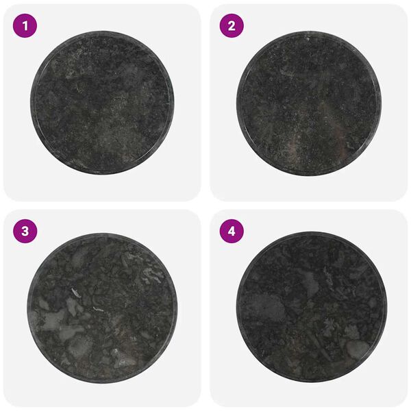 vidaXL Tischplatte Schwarz &Oslash;60x2,5 cm Marmor