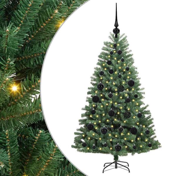 vidaXL K&uuml;nstlicher klappbarer Weihnachtsbaum mit 150 LEDs Gr&uuml;n 120 cm