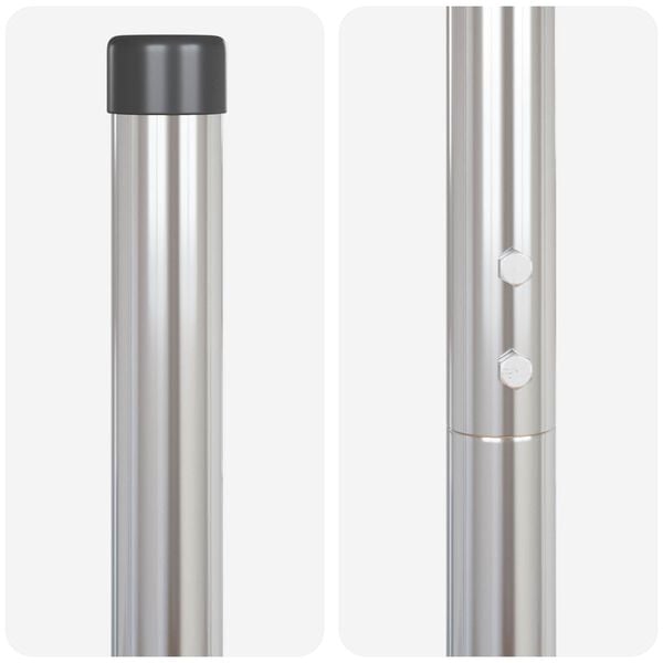 vidaXL Zaunpfosten 2 pcs Silber Pulverbeschichteter Stahl