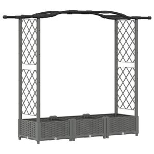 vidaXL Hochbeet mit Rankgitter und Dach Hellgrau 169 x 40 x 123 cm PP