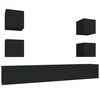 vidaXL 6-tlg. TV-Schrank-Set Schwarz Holzwerkstoff