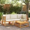 vidaXL 3-tlg. Gartensofa-Set mit Kissen Holz Akazie & Seil