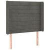 vidaXL Kopfteil mit Ohren Dunkelgrau 93x16x118/128 cm Samt