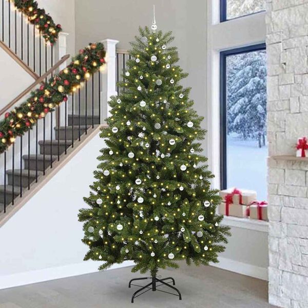 vidaXL K&uuml;nstlicher Weihnachtsbaum Gr&uuml;n 300 cm PVC und Metall
