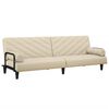 vidaXL Schlafsofa mit Armlehnen Creme Stoff