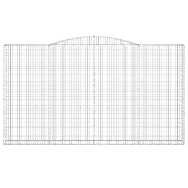 vidaXL Gabionen mit Hochbogen 7 Stk. 400x30x220/240cm Verzinktes Eisen