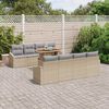 vidaXL Garten Essgruppe mit Kissen 9 pcs Beige und Grau