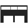 vidaXL LED-Kopfteil mit Ablagen Schwarz Eichen-Optik 160x17x102 cm