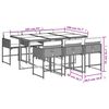 vidaXL 7-tlg. Garten-Essgruppe mit Kissen Beigemischung Poly Rattan