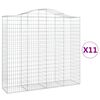 vidaXL Gabionen mit Hochbogen 11Stk. 200x50x180/200cm Verzinktes Eisen