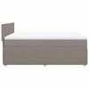 vidaXL Boxspringbett mit Matratze Taupe 160x200 cm Stoff