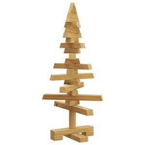 vidaXL Holz Weihnachtsbaum mit Ständer Braun 60 cm Massivholz Kiefer