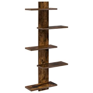 vidaXL Wandregal Raucheiche 48,5 x 15 x 101 cm Holzwerkstoff
