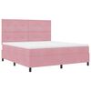 vidaXL LED Boxspringbett mit Matratze Rosa 180 x 200 cm Stoff